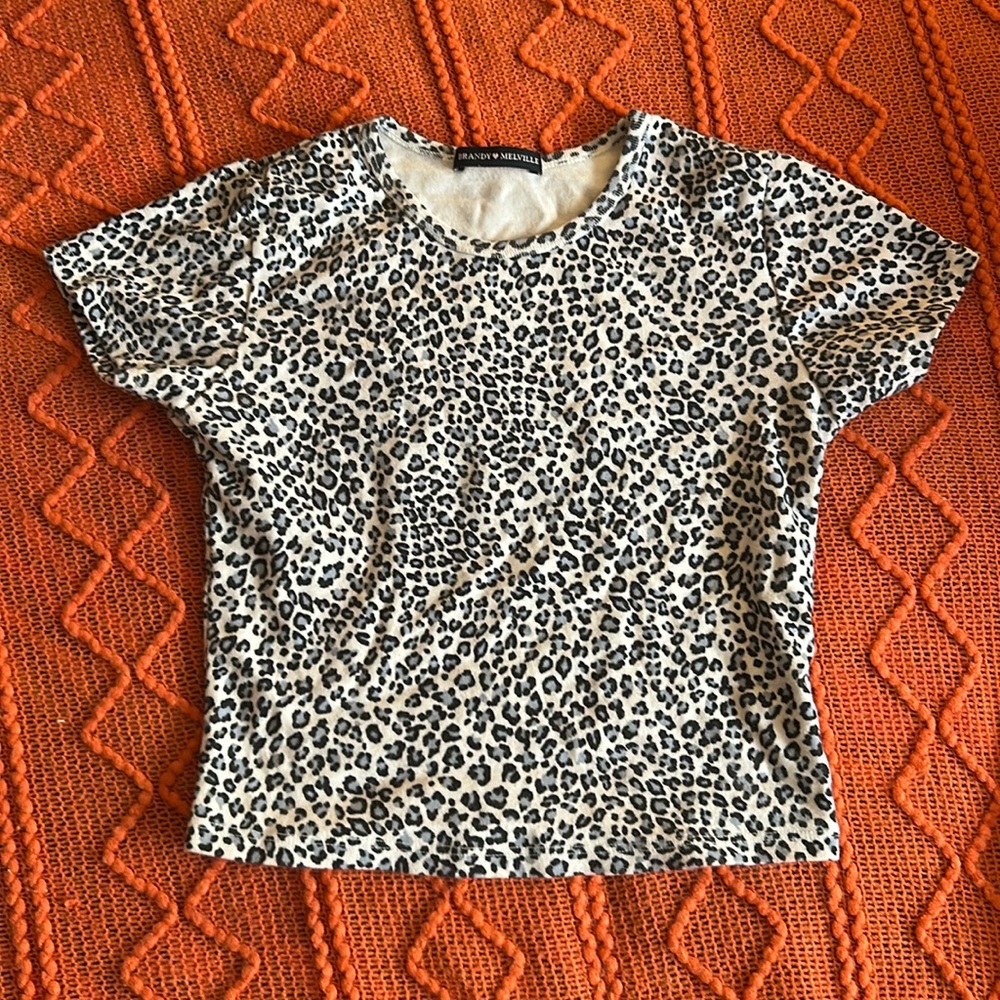 blue and black cheetah print top
brandy melville